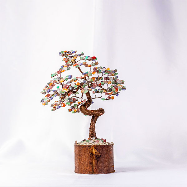Tanzanite, White Quartz, Green Aventurine, Agate, Opal, Golden Shine, Red Aventurine, Chryosphase Tree