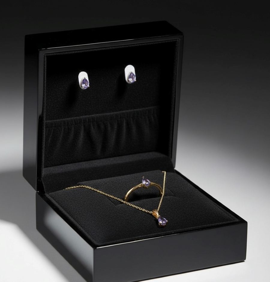 DAINTY TEARDROP TANZANITE SET