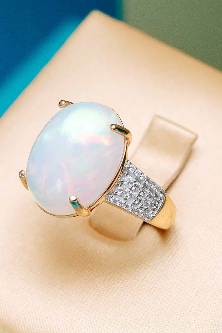   Lunar Glow Ethiopian Opal Rose Gold Ring