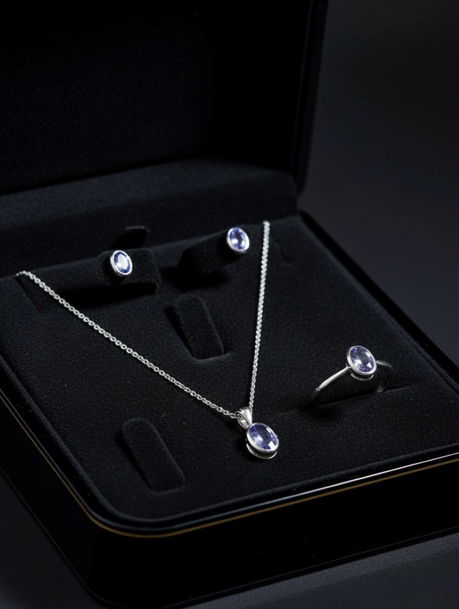 Bazel Setting Tanzanite Set