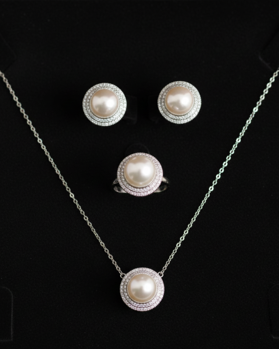Fresh Pearl Silver Set