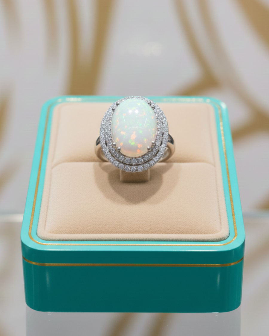 Lunar Glow Ethiopian Opal Ring